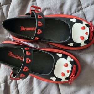 Demonia Patent Leather Candy Skull Maryjanes